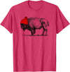 Buffalo Beanie Buffalo Wearing a Beanie Stocking Hat T-Shirt T-Shirt - Red Heather