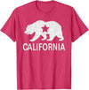 California Bear Souvenirs California State Flag Republic Of California T-Shirt - Red Heather