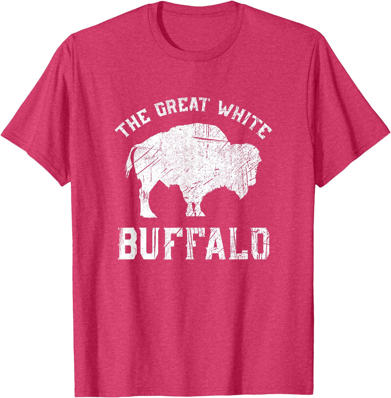 We Are Wildlife The Great White Buffalo T-Shirt Native American Inspired T-Shirt - Red Heather