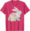 Funny Bunny Patchwork Rabbit Eggs Happy Easter Day Retro T-Shirt in Red Heather