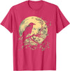 Black Raven Bird Art Outfits Raven Moon Crow Nature T-Shirt - Red Heather