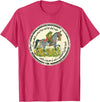 Brown County General Frog Went a Courtin Riding Horse with Sword Folk Tale T-Shirt - Red Heather
