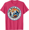 Hiking Glacier Bear and Alaska Frontier Apparel Glacier Mountain Landscape and Alaskan Bear Wildlife T-Shirt - Red Heather