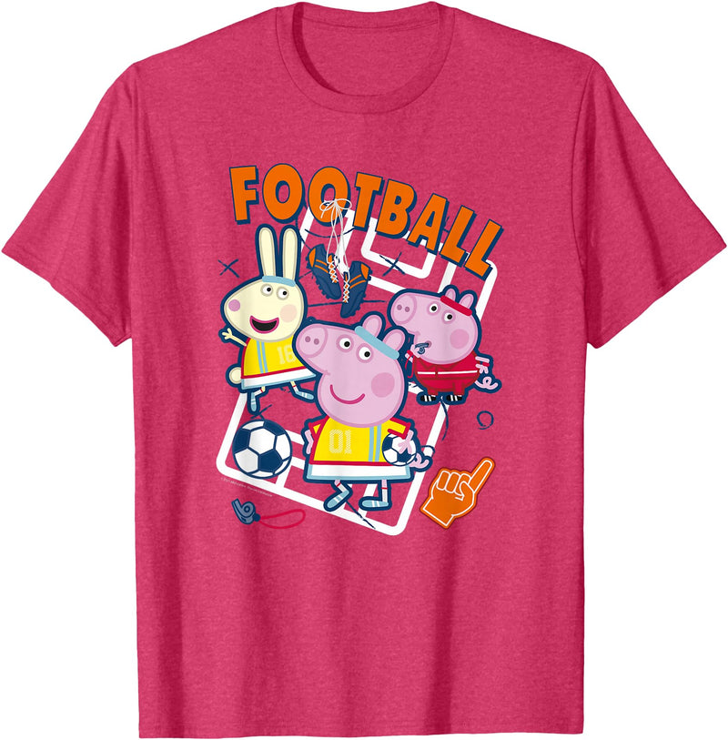 Peppa Pig Summer Games 2021 Football T-Shirt - Red Heather