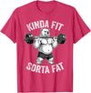 Iron Jungle Apparel Kinda Fit Sorta Fat Polar Bear Gym Weightlifting Workout T-Shirt - Red Heather
