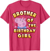 Peppa Pig Brother of The Happy Birthday Girl T-Shirt - Red Heather