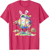 Dripping Tie Dye Rabbit Baseball Easter Bunny Men Boy Kid T-Shirt in Red Heather