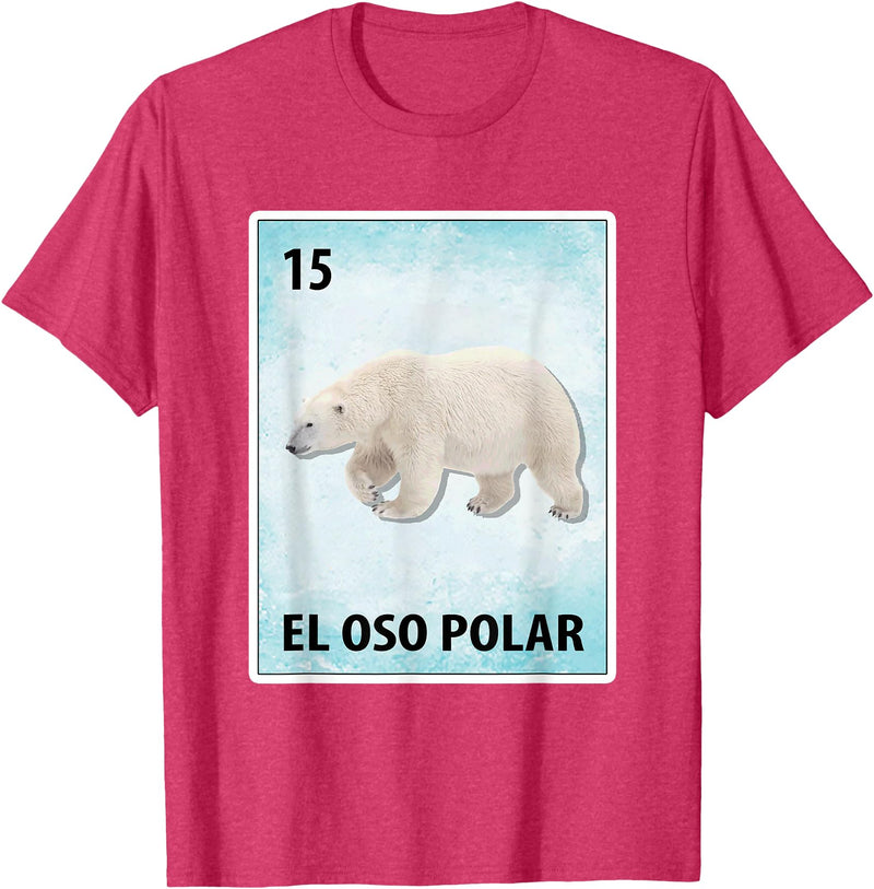 Polar Bear Mexican Tee El Oso Polar Mexican Polar Bear Cards T-Shirt - Red Heather