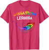 Funny LGBTQ Outfits Co. Funny LGBT Lesbian Love Wingaydium Lesbiosa T-Shirt - Red Heather