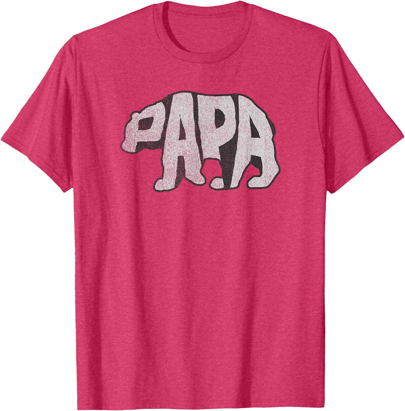 Trendy Apparel Trendy Centered Classic Papa Bear T-Shirt - Red Heather