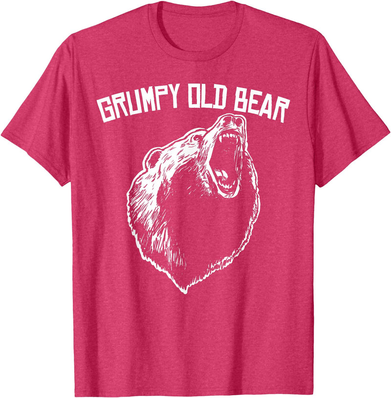 Miftees Grumpy Old Man Club Grumpy Old Bear T-Shirt - Red Heather