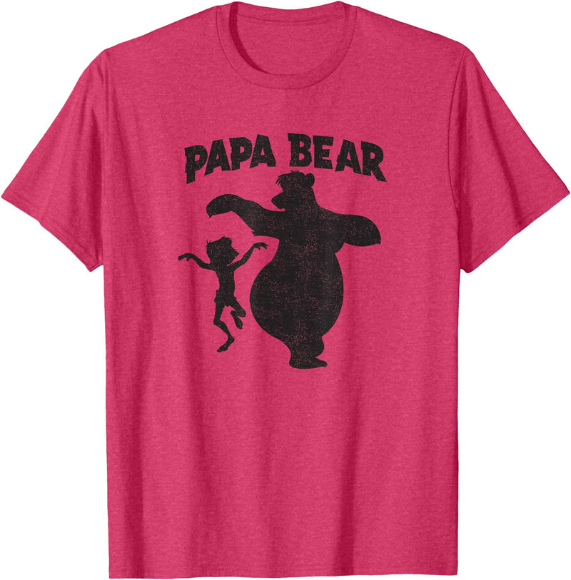Disney Jungle Book Papa Bear Father's Day T-Shirt - Red Heather