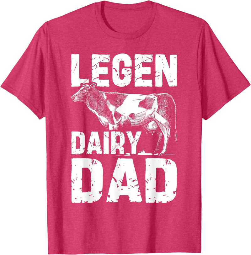 Cow Lover Gift Co. Legen Dairy Dad Cow Farmer Father's Day for Men T-Shirt - Red Heather