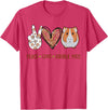 Peace love guinea pigs t -shir t Peace Love Guinea Pigs Gift for Guinea Pigs Lover T-Shirt Small - Red Heather