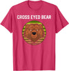 Moose Bronco Funny Cross Eyed Bear Animal Graphic T-Shirt - Red Heather