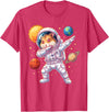 Hamster Astronaut Dabbing Funny Space Animal for Kids T-Shirt - Red Heather