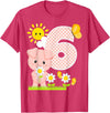 Cute Piglets Pig Barn Farm Birthday Party Supplies Pig 6th Birthday Girl 6 Year Old Birthday Cute Piglet Bday T-Shirt - Red Heather