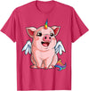 Piggy Squad Co Pig Unicorn Piggycorn Lover Funny Girls Women Farm Rainbow T-Shirt - Red Heather