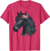 Friesian Horse Friesian Breed Lover Majestic Friesian Horse Lover Majestic Friesian Horse Riding T-Shirt - Red Heather