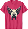 Flying Pig With Wings Design Flying Pig With Wings Fly Pig Lovers T-Shirt - Red Heather