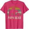 Bear Cubs Family Matching Gifts & Shirts Clothing Funny Papa Bear Shirts, Cub 2 Kids Fathers Day Grandpa T-Shirt - Red Heather