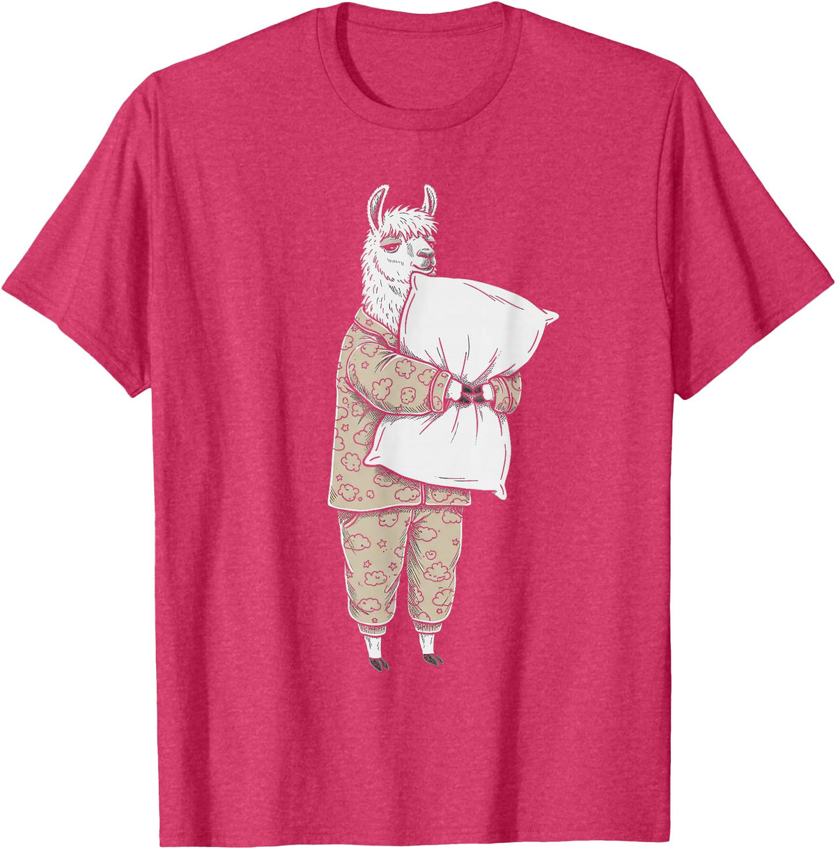 Sleeping & Napping Funny Designs For Nap Lovers Funny Sleepy Llama Alpaca Pajama Women Kids Boys And Girls T-Shirt - Red Heather