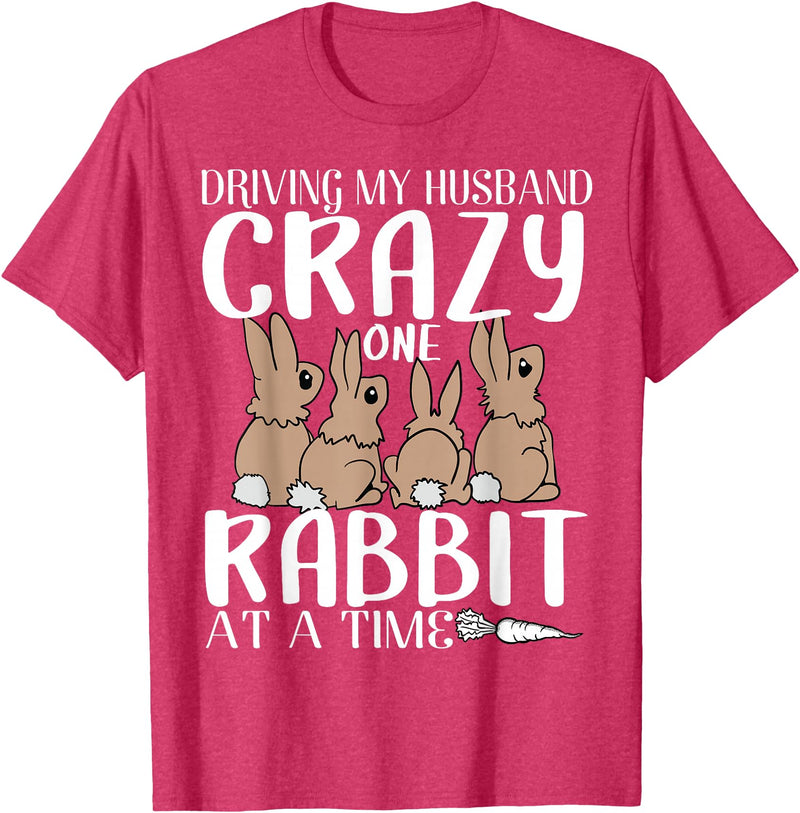 Funny Rabbits Gift Crazy Rabbit Lovers One Rabbit T-Shirt in Red Heather