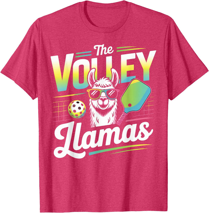 CharlIan Minds - LlamaLovers The Volley Llamas Pickleball Funny Llama T-Shirt - Red Heather