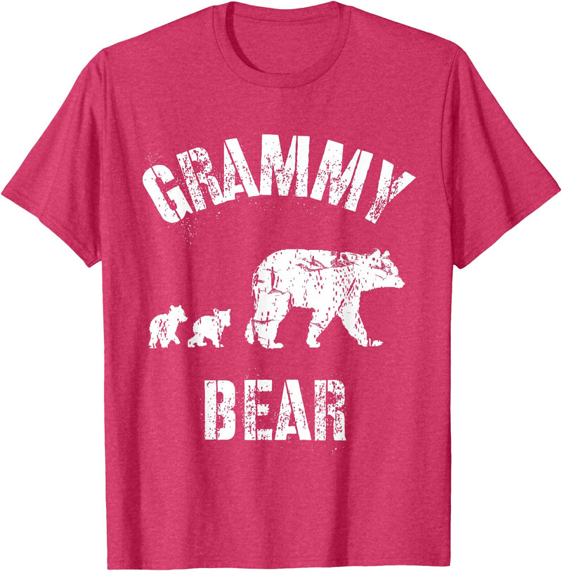 All in the Bear Family Vintage Grammy Bear Grandma With Two 2 Cubs T-Shirt - Red Heather