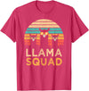Llama Squad With Glasses Funny Funny Llama Squad Sunglasses Cool Llamas Vintage Gift T-Shirt - Red Heather