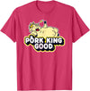Pork King Good 70's Throwback Pig Logo T-Shirt - Red Heather