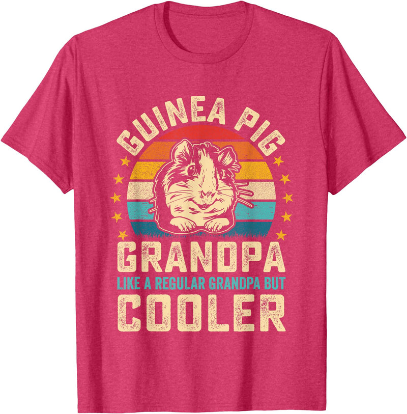 Guinea Pig Pet Rodent Fur Veterinary Care Rodent Guinea Pig grandpa like a Regular grandpa but Cooler T-Shirt - Red Heather