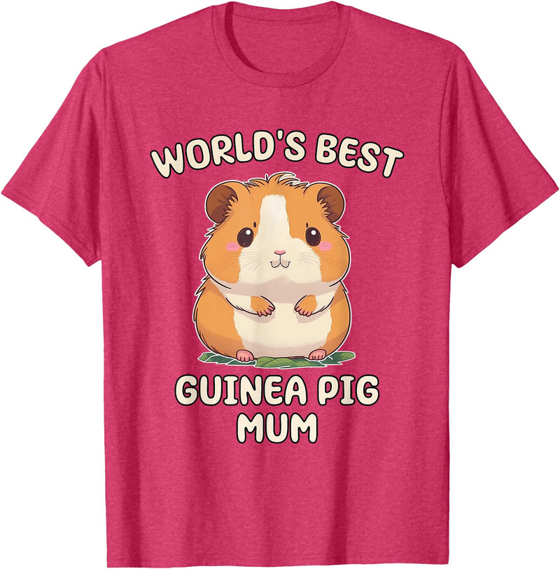 Best & Fun Guinea PIg Designs Funny World's Best Guinea Pig Mum Mama Mom T-Shirt - Red Heather