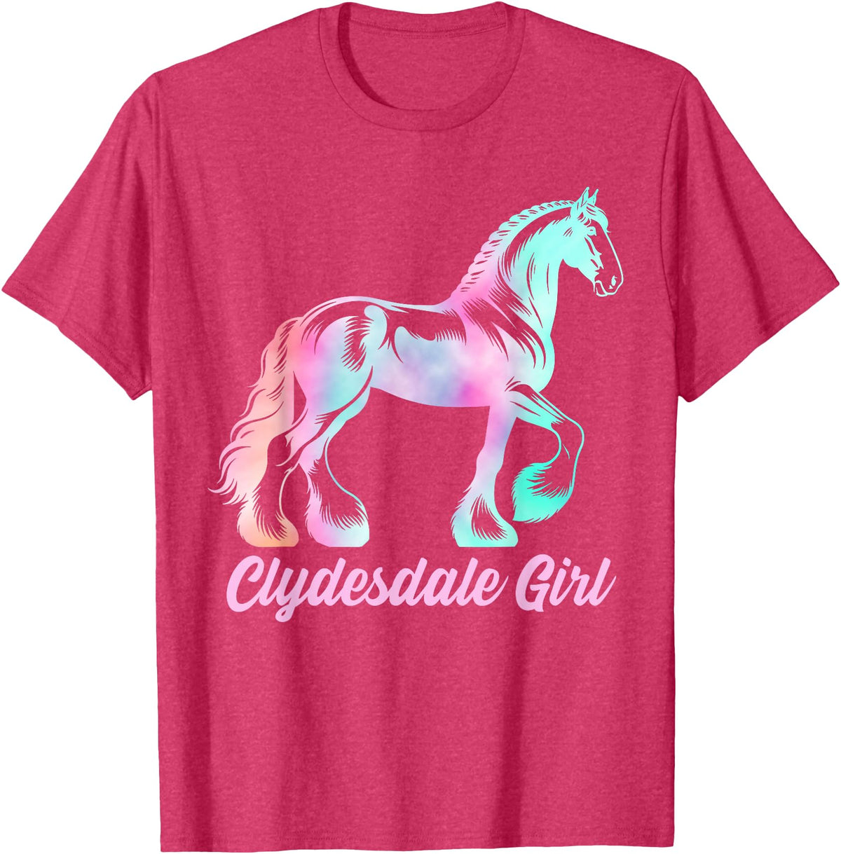 Clydesdale Horse by AKH Clydesdale Horse Girl, Womens Equestrian Clydesdale Horse T-Shirt - Red Heather