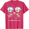 Bear Balloons Boy Or Girl Baby Gender Reveal Tee Bears Pink Or Blue Grandma Loves You Gender Reveal T-Shirt - Red Heather