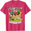 Matching Farm Theme Birthday Shirts By PDQA Daddy of The Bday Boy Farm Animals Matching Farm Theme T-Shirt - Red Heather