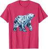 Arctic Polar Bear Mountain Waterfall Nature Arctic Polar Bear Forest Waterfall Landscape T-Shirt - Red Heather