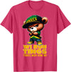 Jamaican Gifts for proud Jamaican Men, Women, Kids WI RUN TINGS Teddy Bear Jamaica Flag Shirt Jamaican Clothing T-Shirt - Red Heather