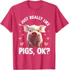 Pig Gift Pig Lover Stuff & Pig Novelty Accessories Funny Pig Design For Men Women Kids Animal Farmer Pig Lovers T-Shirt - Red Heather