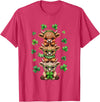 St Patricks Day Highland Cow Lucky Irish Shamrock Funny St Patrick's Day Highland Cow Lucky Shamrock Irish T-Shirt - Red