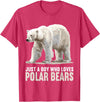 Polar Bears Polar Bear Lovers Shop Just a Boy who loves Polar Bears Polar Bear T-Shirt - Red Heather