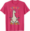 Funny Llama Yoga T-Shirt Llama Llamaste T-Shirt - Red Heather