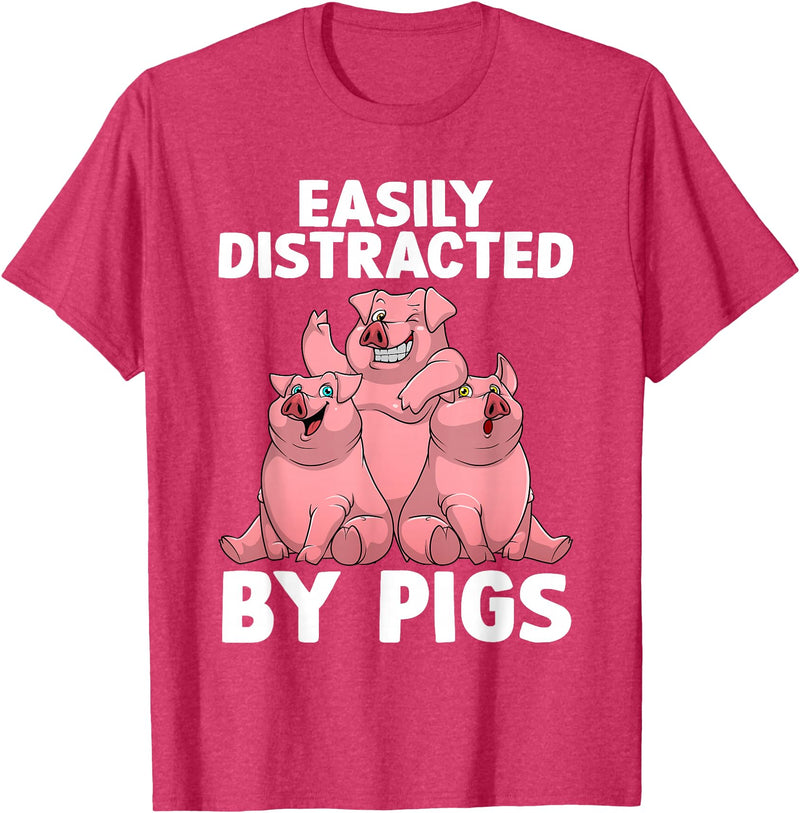 Pig Gift Pig Lover Stuff & Pig Novelty Accessories Funny Pig Design For Men Women Kids Farm Animal Pig Lovers T-Shirt - Red Heather