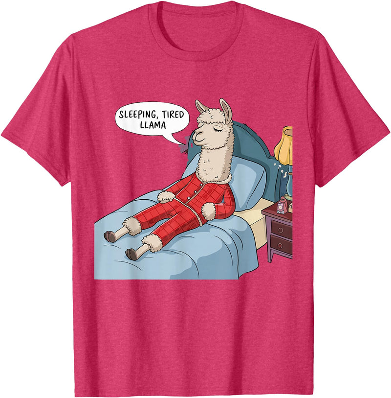 Alpaca shirt Family Llama Pjs Clothes Alpaca Llama with Red Buffalo Plaid Pajamas Girl Boy Llama T-Shirt - Red Heather