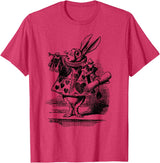 Cute Rabbit Lover Bunny Graphic T-Shirt (Slate Grey) in Red Heather