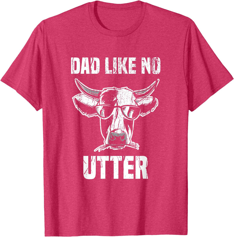Lustige Kühe Bauernhof Papa Farming Leben Kuh Papa wie Keine Utter Funny Father's Day Animal Word Game T-Shirt - Red Heather