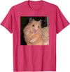Hamster Meme Peace Sign Funny Pet Owner Trendy T-Shirt - Red Heather