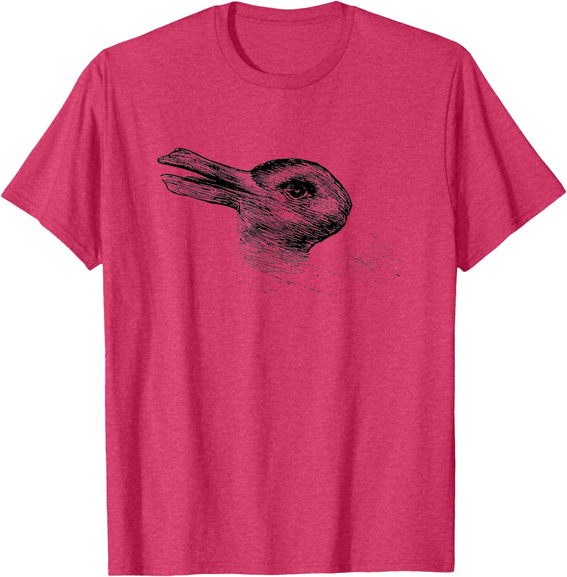 Vintage Duck Rabbit Illusion Psychology Classic T-Shirt in Red Heather
