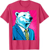 Pop Art Graphic Designs Co. Pop Art Polar Bear in Business Suit T-Shirt - Red Heather