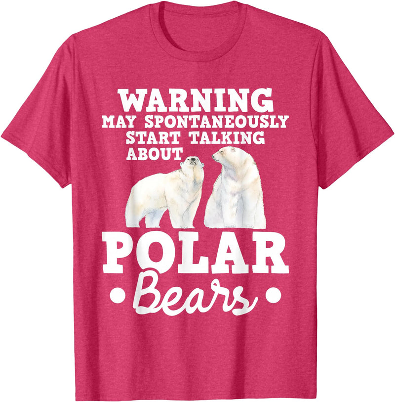 Funny Polar Bear Shirts May Start Talking About Polar Bears - Zoo Animal Lover T-Shirt - Red Heather